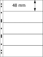 Листы Lindner системы Uniplate, пять полосок, чёрные, арт. 075, упаковка из 5 шт