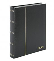 Кляссер с ватированной обложкой из кожи Lindner Elegant 1185L, 60 чёрных страниц